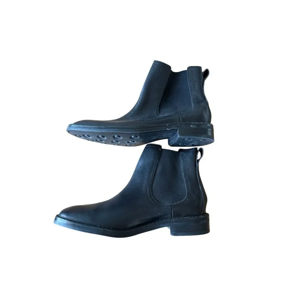 Cole Haan x Nike Air Mens Black Pebbled Leather Chelsea Boots Size 9.5